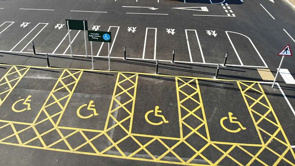 Car park with disabled bays
